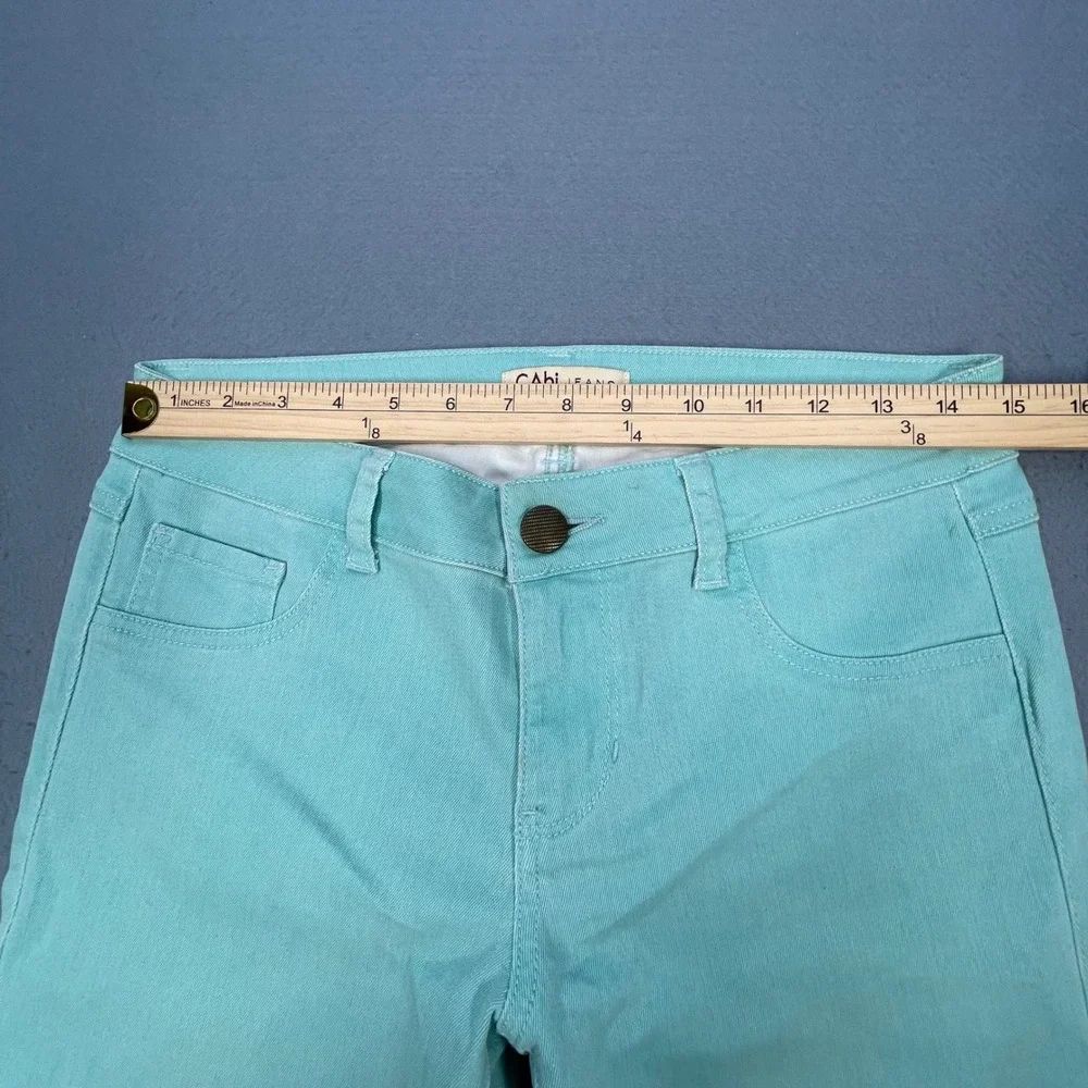 Cabi Mint Green Skinny Stretch Denim Jeans Women Size 4 Style 322